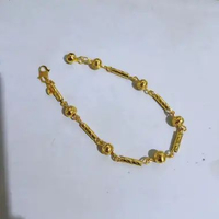GTD28 Grosir Gelang Tangan Rantai Bambu Ukir Lapis Emas Anti Karat