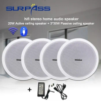 WiFi Ceiling Speaker Bluetooth 6'' 4X30W Built-in Digital Power Amplifier Stereo Sound Home Audio System for Theater Living Room