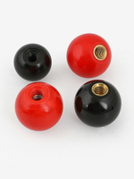 M4M8-M16膠木手柄球塑料圓球操作桿球頭把手紅色銅芯黑鐵心電木球