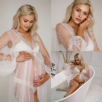 Pearl Tulle Pregnancy Maternity Dress for Photo Shooting Bridal Fluffy Tulle Photoshoot Dresses Extra Puffy Photography Dress