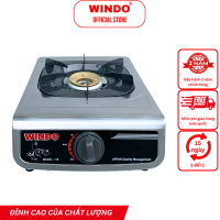 Bếp Gas Đơn Mặt Inox WINDO - 118 ĐG | Bếp gas đơn để bàn điếu gang tiết kiệm gas