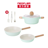 【NEOFLAM】momo獨家 韓國製Brote系列3鍋組-湯鍋+平底鍋+炒鍋(不挑爐具 瓦斯爐電磁爐可用)