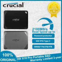 100% Original Crucial Portable SSD X9 Pro X10 Pro Sequential USB 3.2 Gen-2 2x2 1TB 2TB 4TB for Desktop Laptop External Portable