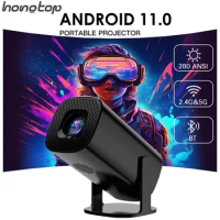 HONGTOP Mini Projector Android 11 WiFi6 Support 4K 1080P Projector 2.4G&amp;5G WiFi 1280*720P Smart Home Cinema Portable Projector