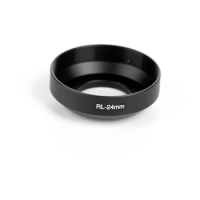 For Rollei 35, 35T, 35TE RL-24mm Camera Lens Hood Black Metal Screw-on 24mm Photography