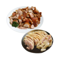 【優鮮配】屏東正源萬巒豬腳X2隻+超大去骨醉雞腿x4隻(豬腳1.2kg/隻 醉雞腿400g/隻)