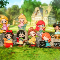 Cute Disney Princess Fairy Town Series Blind Box Snow White Petunia Ariel Mystery Box Action Figures Doll Toys Children's Gifts