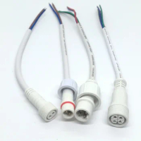 10Pairs/lot 2/3/4 PIN Waterproof Connector Cable Male Plug And Female Plug For LED Light Automobile With 40cm Length Cable