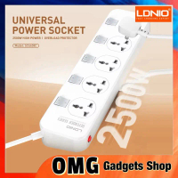 LDNIO SC4408C All in One Extension Power Strip 4 AC Outlets + 4 USB Ports 2500W Extension Plug For H