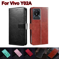 Phone Cases For Vivo Y02A Case Leather Capa Flip Cover For Vivo Y02 V2213 Y02T Y11 V2236A Fundas Para Vivo Y 02 02t 02a 11 Coque