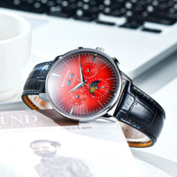 Reef Tiger/RT Retro Style Men Automatic Mechanical Watches Complete Calendar Watch Sapphire Glass Waterproof 50M Clock