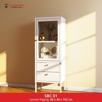LUNARSOL SBC 01 - LEMARI BESI KOMPAK KECIL / FILING CABINET PINTU KACA & 2 LACI (LUAR KOTA / PENGIRI
