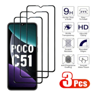 3Pcs Full Tempered Glass For Xiaomi Poco NFC X5 X4 GT Screen Protector POCO M3 M4 M5 F3 F4 F5 Pro C50 C51 C55 C65 Glas Film