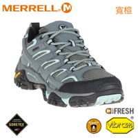 【MERRELL 美國 女 MOAB 2 GORE-TEX 寬楦 登山健行鞋《灰/淺藍》】ML06036W/2/登山/健行