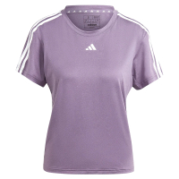 【adidas 愛迪達】TR-ES 3S T 女 短袖 上衣 亞洲版 運動 訓練 健身 重訓 吸濕排汗 紫(HZ5692)