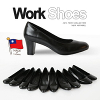 BONJOUR☆357氣墊高跟鞋☆可彎曲OL空姐靜音職場平底鞋(羊皮製)Work Shoes【ZB0247】黑