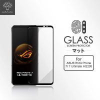 【Metal-Slim】ASUS ROG Phone 7 / 7 Ultimate AI2205 黑框磨砂霧面滿版9H鋼化玻璃保護貼