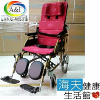 【海夫健康生活館】安愛 機械式輪椅 未滅菌 康復 紅提2011P 鋁躺輪椅 20吋