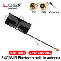 2pcs 5DBI 2.4G Bluetooth wifi module antenna 2400-2500MHZ FPC soft board Built-in antenna IPEX terminal RG1.13 wire