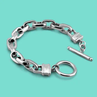 925 Sterling Silver Men Punk Rock Minimalist Curb Cuban Link Chain Silver 9MM Bracelet For Women Bangle Unisex Jewelry Gift