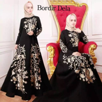 TQ · Hitam abaya jubah maxi pakaian arab Saudi sulaman Dela turki Umrah Dubai turki india jetblack Shari black4/3