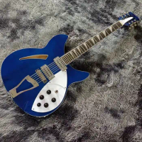transparent blue 12 strings Rickenback electric guitar semi hollow 12 string Ricken 330 jazz guitar free shipping