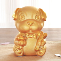 卡通陶瓷金狗金猴金鼠存錢罐擺件金色儲蓄罐可愛創意家居裝飾禮品