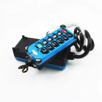 2 transmitters + 1 receiver industrial remote controller switches 10 Channels keys Direction button Hoist Crane F21-E2B-8 Blue