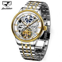 JSDUN 8922 Mechanical Business Watch Gift Round-dial Stainless Steel Watchband
