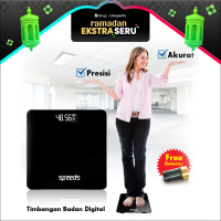Timbangan Badan Digital 180kg scale kaca Berat  Mini  Max Original SPEEDS 040-7