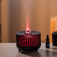 New 3D Flame Air Diffuser Humidifier 230ml Ultrasonic 7 Colors Led Lamp Fire Flame Bead Essential Oil Diffuser with Remote