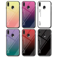 OPPO Realme 3 Pro Case Realme3 Colored Tempered Glass Gradient Back Cover Hard Case for Oppo Real Me 3 3Pro Cover Protector