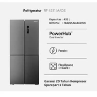MODENA REFRIGERATOR - RF 4311 MADS 431 LITER KULKAS 4 PINTU
