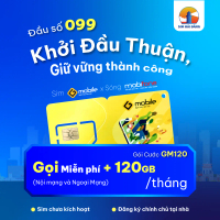 [ESIM/VẬT LÝ] SIM GMOBILE O99 SÓNG MOBIFONE - GÓI GM120 - 4GB/NGÀY - Miễn phí 1000p nội mạng + 50p N