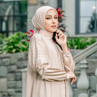H SOCIETY Nayara Dress Lyocell Magna Natural Gamis Silk Shimmer Mewah Duo Silk Luxury Series Gaun Pa