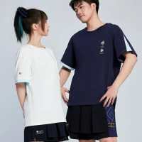 MiHoYo Official Genshin Impact Kamisato Ayaka T-shirt Doujin Kamisato Ayaka Theme Black White Cotton Short Sleeves Birthday Gift