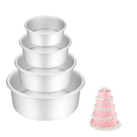 4/6/8/10inch Aluminum Small Cake Pans Layer Tier Round Mini Cheesecake Pans with Removable Bottom Cake Mould Bake Trays