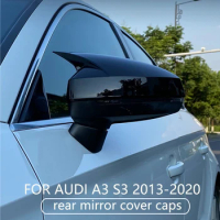 For Audi A3 8V S3 RS3 TDI TFSI 2013-2020 Car RearView Mirror Cover Caps Left&amp;Right Mirror Tools Protect Case Glossy Sticker