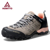 HUMTTO Hiking Shoes for Women Winter Waterproof Luxury Designer Climbing Trekking Womens Shoes Leather Casual Woman Sneakers