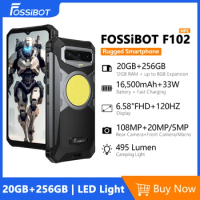FOSSiBOT F102 4G Rugged Smartphone Helio G99 20GB+256GB 16500mAh Android 13 IP68 Cell phone 6.58 FHD Camping LED Light NFC