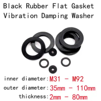 M31-M92 35mm-110mm Outer Diameter Black Rubber Flat Gasket Vibration Damping Gaskets Round Washer Shock Absorbing Cushioning