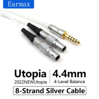 For FOCAL Utopia NEW Utopia Earphone Replaceable 4.4mm 2.5mm Balanced 8-strand Sterling Silver Earphone Upgrade Cable