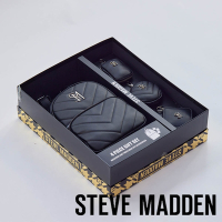 STEVE MADDEN-斜壓紋後背小包獨家禮盒-黑色
