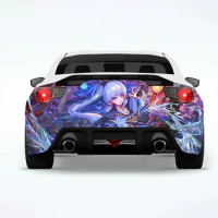 Kamisato Ayaka Anime Car Rear Wrap Car-Stickers Car-Decal Creative Sticker Car-Body Appearance Modif