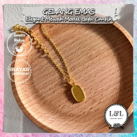 Gelang Emas Plated Liontin Batu Simple Elegant Gelang Emas Minimalis Aksesoris Kekinian Gelang Emas 