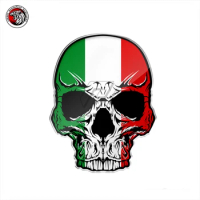 3D Motorcycle Skull Tank Stickers Italy Flag Sticker Helmet Decals Fit for Aprilia Ducati Yamaha AVG Shark Vespa Decals