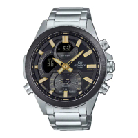 【CASIO 卡西歐】藍芽賽車雙顯錶 48.7mm(ECB-30DB-1A9)