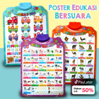 Poster Edukasi Suara Huruf  / Angka / Buah / Hewan / Hijaiyah  (GRATIS Bonus Baterai + Spidol wipe-c