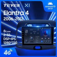 TEYES X1 For Hyundai Elantra 4 HD 2006 - 2012 Car Radio Multimedia Video Player Navigation GPS Android 10 No 2din 2 din DVD