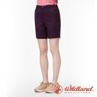 【wildland 荒野】女 彈性抗UV五分短褲『黑莓』0A91381